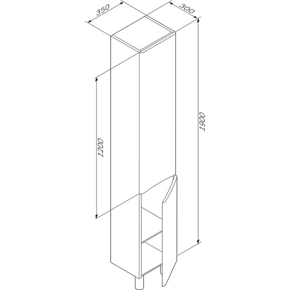 Шкаф пенал AM.PM Like 35 R M80CSR0356WG Белый Шкаф пенал AM.PM Like 35 R M80CSR0356WG Белый