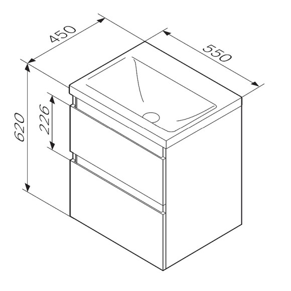 Тумба под раковину AM.PM X-Joy 55 M85AFHX0552BM подвесная Черная матовая