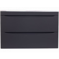 Тумба под раковину Style Line Бергамо мини 90 Люкс Plus СС-00002366 подвесная Черная антискрейч