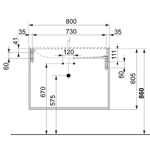 Тумба под раковину Keuco Plan 80 32962180000 подвесная Кашемир