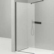 Душевая перегородка Cezares Liberta 120 LIBERTA-L-1-120-C-NERO профиль Черный матовый стекло прозрачное