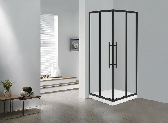 Душевой уголок Esbano Flex 90x90 ESOGF90KVB профиль Черный стекло прозрачное
