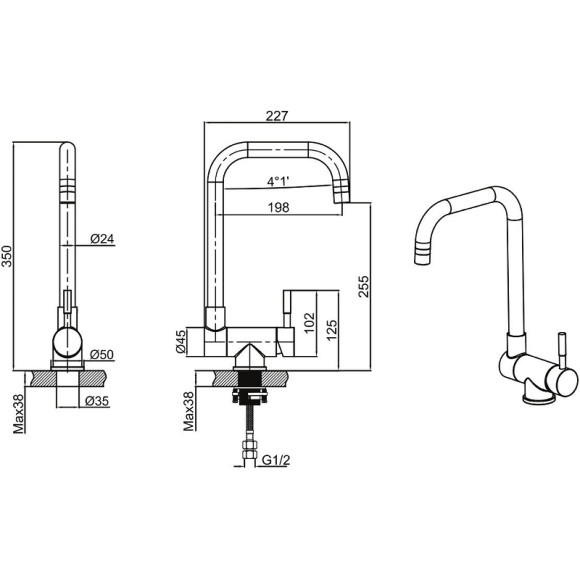 Смеситель для кухни Allen Brau Fenster 5.60003-00 Хром Смеситель для кухни Allen Brau Fenster 5.60003-00 Хром