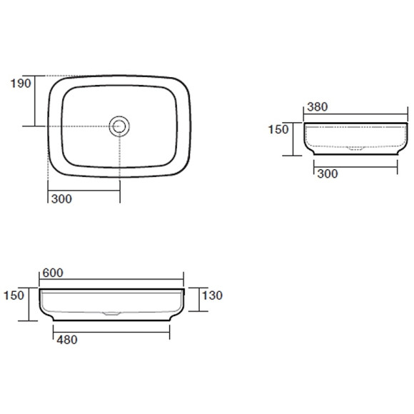 Раковина-чаша Kerasan Tribeca 60 514130 Белая матовая