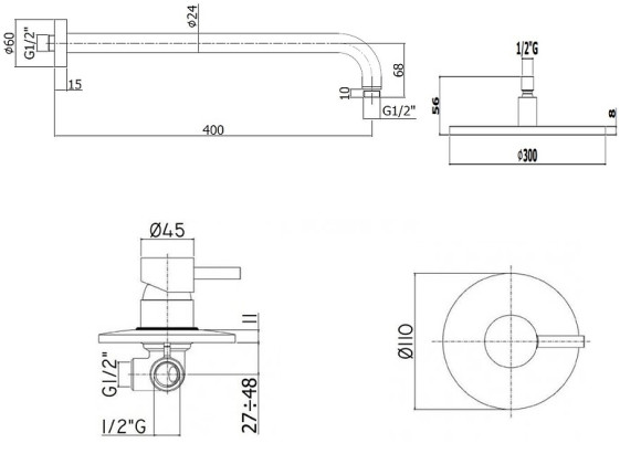 Душевая система Paffoni Light KITLIG011BOKING Белая матовая