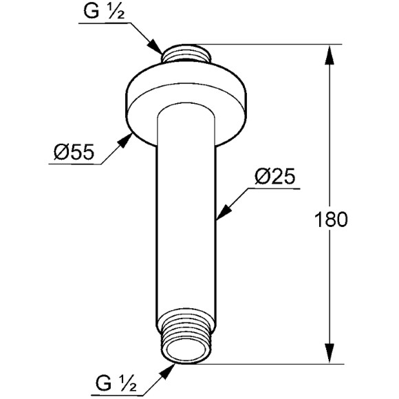 Кронштейн для верхнего душа Kludi A-Qa 6651587-00 Черный матовый Хром