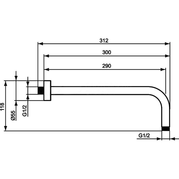 Кронштейн для верхнего душа Ideal Standard Ideal Rain B9444AA Хром Кронштейн для верхнего душа Ideal Standard Ideal Rain B9444AA Хром
