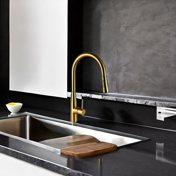 Смеситель для кухни Raiber Graceful RPG-011 Золото матовое Смеситель для кухни Raiber Graceful RPG-011 Золото матовое