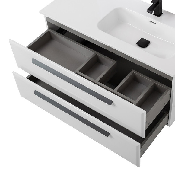 Тумба под раковину Cezares Eco-Cer-N 100 R ECO-CER-N-1000-2C-SO-BL-R подвесная Bianco Lucido без ручек