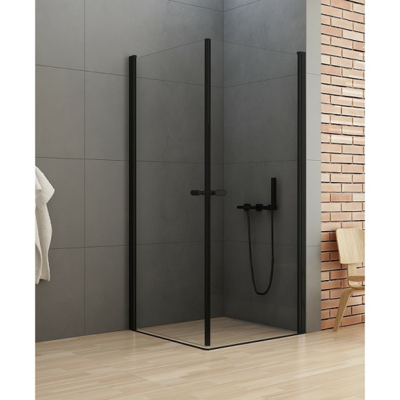 Душевой уголок New Trendy New Soleo Black 2D 70х80 D-0229A/D-0230A профиль Черный стекло прозрачное Душевой уголок New Trendy New Soleo Black 2D 70х80 D-0229A/D-0230A профиль Черный стекло прозрачное