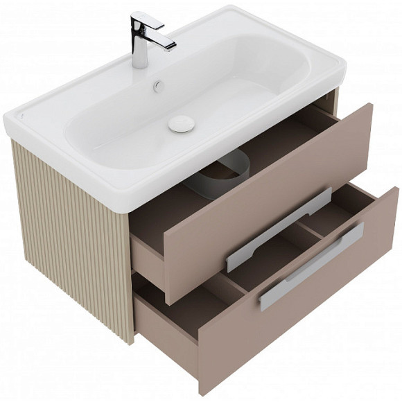 Тумба под раковину Aquaton Ар-Деко 85 1A280401DD6E0 подвесная Кашемир