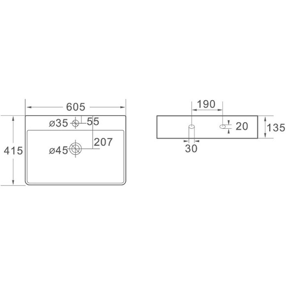 Раковина SantiLine 61 SL-1003MB Черная матовая