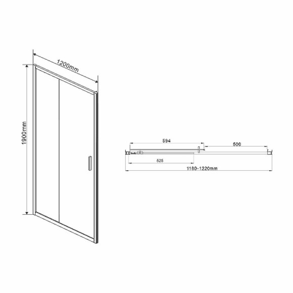 Душевая дверь Vincea Garda VDS-1G120CHB 120 профиль Черный стекло шиншилла