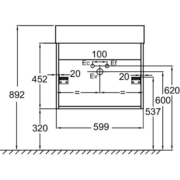 Тумба под раковину Jacob Delafon Vivienne 60 EB1666-E75-J5 подвесная Белая глянцевая Дуб давос натуральный