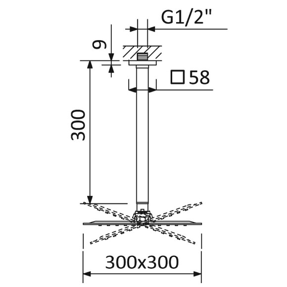 Верхний душ Cezares Czr CZR-B-TDDQ-30/30-NOP Черный матовый Верхний душ Cezares Czr CZR-B-TDDQ-30/30-NOP Черный матовый