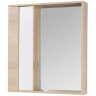 Зеркало со шкафом Aquaton Бостон 75 1A240302BN010 с подсветкой Дуб эврика Белый глянец