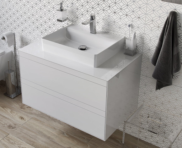 Тумба под раковину Excellent Finli 80 MLEX.1102.800.WHWH подвесная Белый глянец