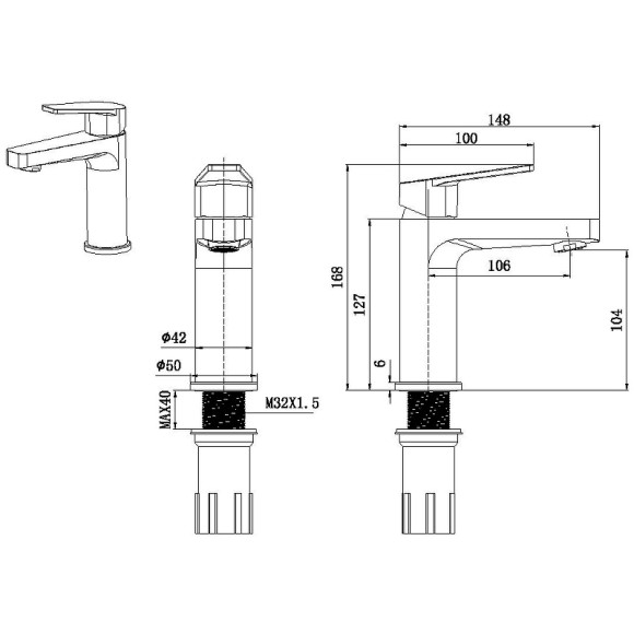 Смеситель для раковины Allen Brau Eclipse 5.E1001-31 Черный матовый Смеситель для раковины Allen Brau Eclipse 5.E1001-31 Черный матовый