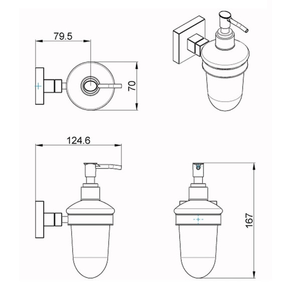 Дозатор для жидкого мыла Azario Rina AZ-87012 Хром Дозатор для жидкого мыла Azario Rina AZ-87012 Хром