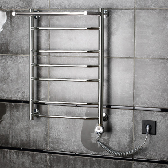 Электрический полотенцесушитель Тругор Браво 3 П элТЭН 80x60 с полкой Хром Электрический полотенцесушитель Тругор Браво 3 П элТЭН 80x60 с полкой Хром