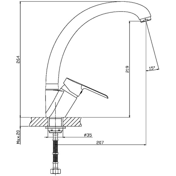 Смеситель для кухни Orange Prim M42-002cr Хром