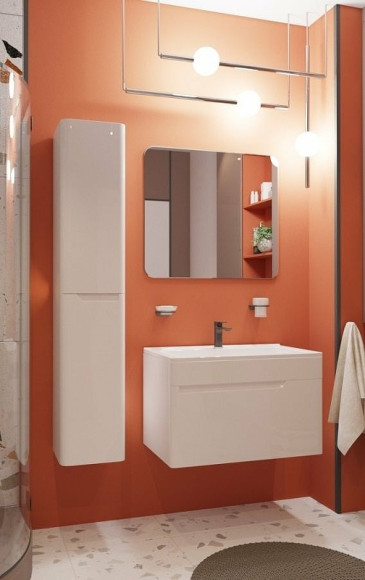 Шкаф пенал Эстет Kare Luxe 35 L ФР-00006001 подвесной Белый