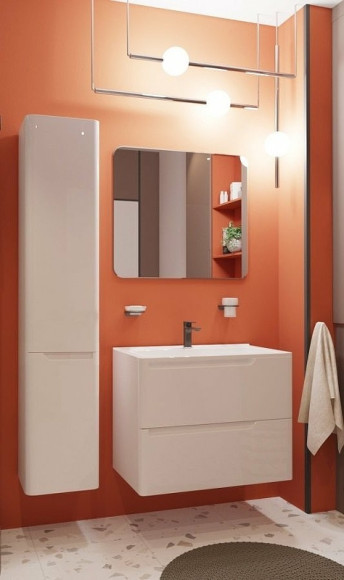 Шкаф пенал Эстет Kare Luxe 35 L ФР-00006001 подвесной Белый