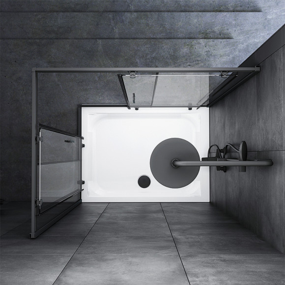 Душевой уголок AM.PM Gem 120х90 W90G-404-120290-BT профиль Черный матовый стекло прозрачное Душевой уголок AM.PM Gem 120х90 W90G-404-120290-BT профиль Черный матовый стекло прозрачное