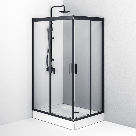 Душевой уголок AM.PM Gem 120х90 W90G-404-120290-BT профиль Черный матовый стекло прозрачное Душевой уголок AM.PM Gem 120х90 W90G-404-120290-BT профиль Черный матовый стекло прозрачное