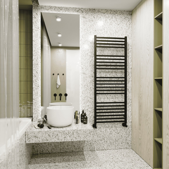 Водяной полотенцесушитель Terminus Ватикан П18 500х1200 4670078530530 Хром, нижнее подключение, G 1/2" ВР, с комплектом вентилей