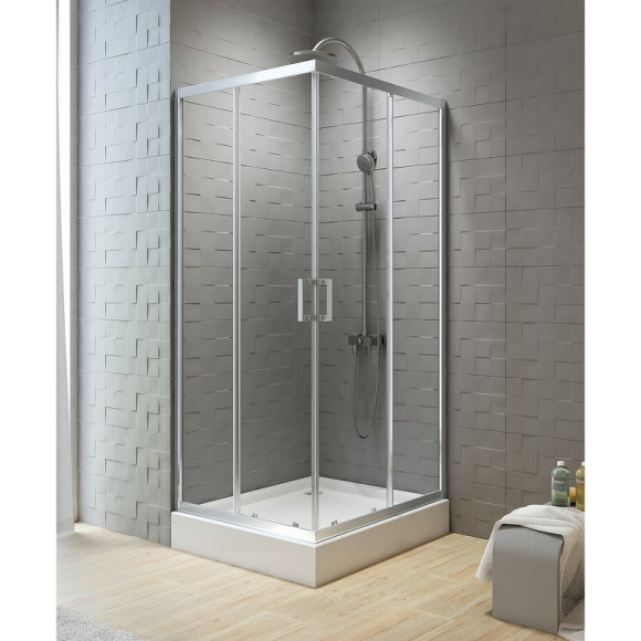 Душевой уголок New Trendy New Varia Chrome 80х80 K-0474 профиль Хром стекло прозрачное Душевой уголок New Trendy New Varia Chrome 80х80 K-0474 профиль Хром стекло прозрачное