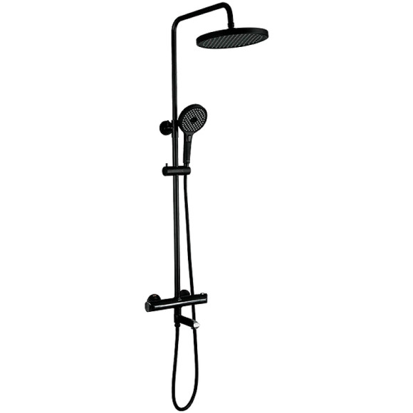 Душевая система Gappo G03-6 G2403-56 с термостатом Черная матовая Хром