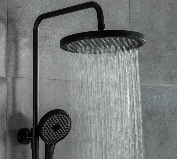 Душевая система Gappo G03-6 G2403-56 с термостатом Черная матовая Хром