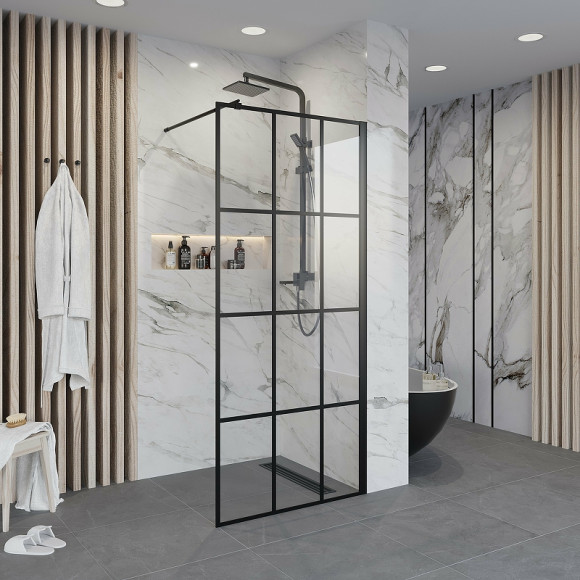 Душевая перегородка Niagara Nova 100 NG-685-10BLACK профиль Черный стекло прозрачное Душевая перегородка Niagara Nova 100 NG-685-10BLACK профиль Черный стекло прозрачное