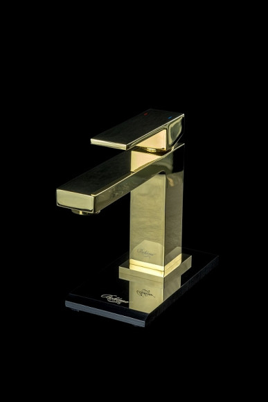 Смеситель для раковины Boheme Qubic 471-G Золото глянцевое