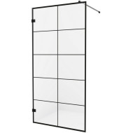 Душевая перегородка New Trendy Avexa Black 70 EXK-2020 профиль Черный стекло прозрачное