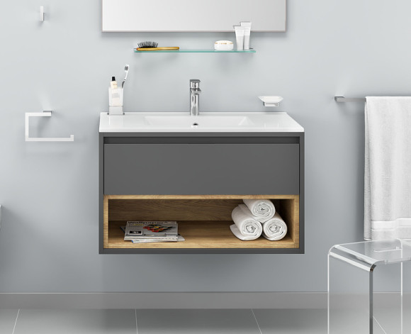 Тумба под раковину Excellent Tuto 60 MLEX.0101.600.GRBL подвесная Серый Дуб