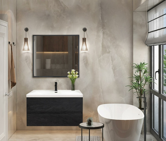 Тумба под раковину Cezares Molveno 80 MOLVENO-80-2C-SO-NR подвесная Nero Тумба под раковину Cezares Molveno 80 MOLVENO-80-2C-SO-NR подвесная Nero