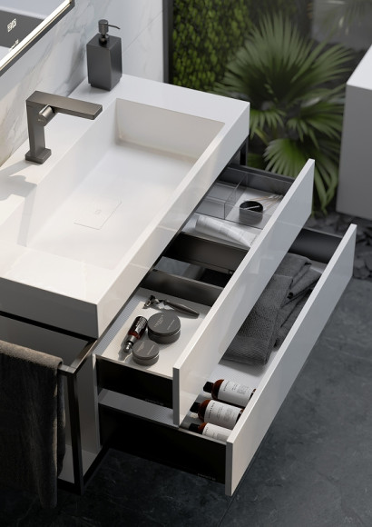 Тумба под раковину Clarberg Logic 80 R LOG0108R  подвесная Белая