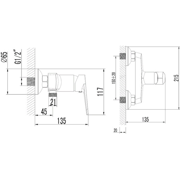 Смеситель для душа Azario Castelo AZ-VJC338274C Хром
