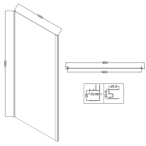 Душевая стенка Niagara Nova 100 NG-A100-34 профиль Хром стекло прозрачное