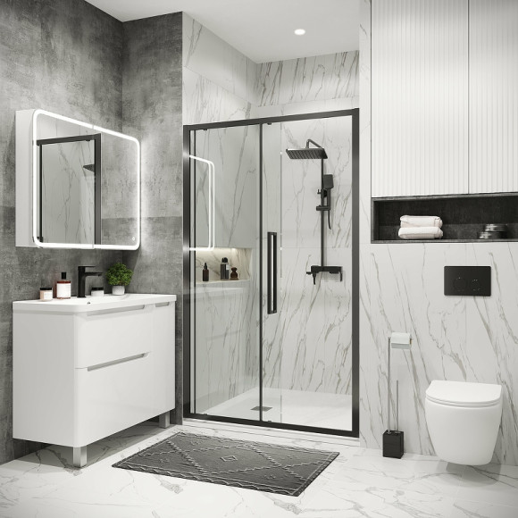 Душевая дверь Grossman Cosmo 140 100.K33.02.140.42.00 профиль Графит сатин стекло прозрачное Душевая дверь Grossman Cosmo 140 100.K33.02.140.42.00 профиль Графит сатин стекло прозрачное