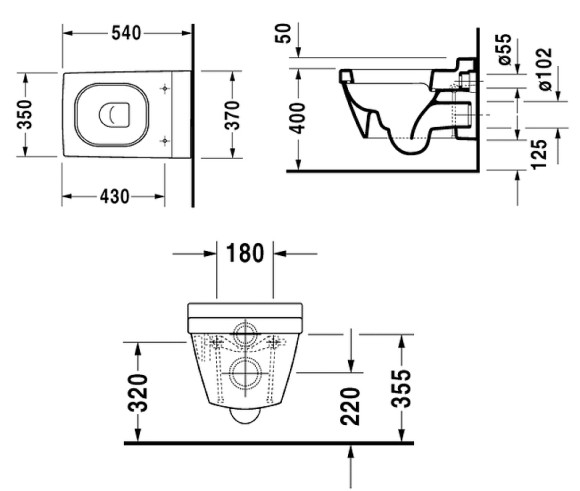 Унитаз Duravit 2 ND Floor 2220090000 без сиденья