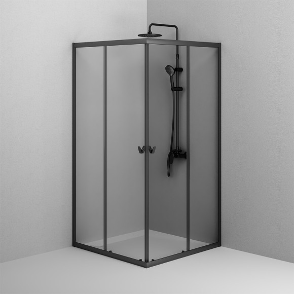 Душевой уголок AM.PM Sunny 100х100 W87G-403-100100-BT профиль Черный матовый стекло прозрачное Душевой уголок AM.PM Sunny 100х100 W87G-403-100100-BT профиль Черный матовый стекло прозрачное