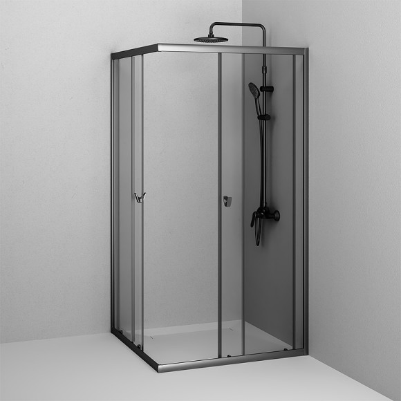 Душевой уголок AM.PM Sunny 100х100 W87G-403-100100-BT профиль Черный матовый стекло прозрачное Душевой уголок AM.PM Sunny 100х100 W87G-403-100100-BT профиль Черный матовый стекло прозрачное