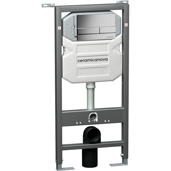 Комплект унитаза с инсталляцией Ceramicanova Balearica CN6000_1002M_1000 с сиденьем Микролифт и клавишей смыва Хром матовый Комплект унитаза с инсталляцией Ceramicanova Balearica CN6000_1002M_1000 с сиденьем Микролифт и клавишей смыва Хром матовый