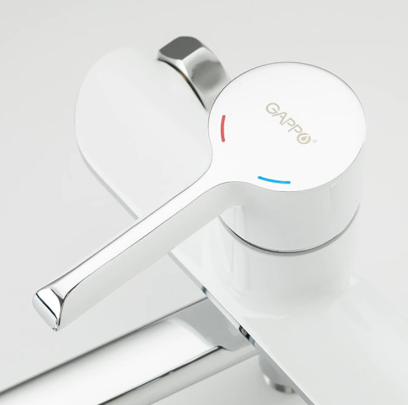 Смеситель для ванны Gappo G03-8 G2203-8 универсальный Белый Хром