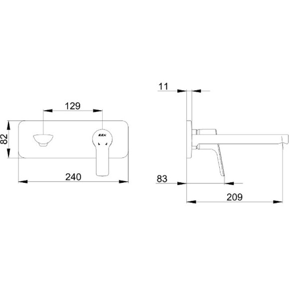 Смеситель для раковины E.C.A. Luna 102167606EX-K Хром Смеситель для раковины E.C.A. Luna 102167606EX-K Хром