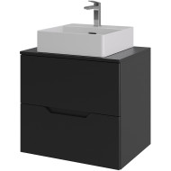 Тумба с раковиной Orange Line 60 Li-60TubMDF+B04-405W подвесная Черная матовая