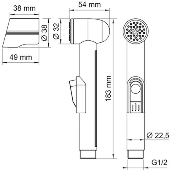 Гигиенический душ WasserKRAFT Elbe A081 Черный матовый Гигиенический душ WasserKRAFT Elbe A081 Черный матовый